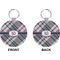 Plaid with Pop Circle Keychain (Front + Back)
