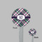 Plaid with Pop Clear Plastic 7" Stir Stick - Round - Front & Back