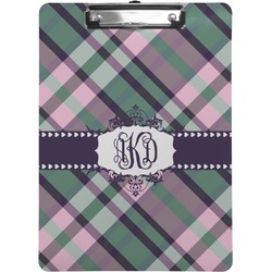 Plaid with Pop Clipboard (Letter Size) (Personalized)