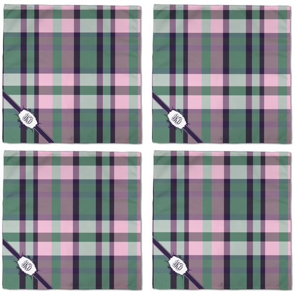Plaid with Pop Cloth Napkins - Personalized Dinner (APPROVAL) Set of 4