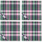 Plaid with Pop Cloth Napkins - Personalized Dinner (APPROVAL) Set of 4