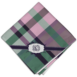 Plaid with Pop Cloth Dinner Napkin - Single w/ Monogram