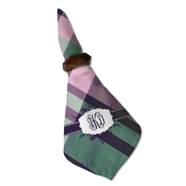 Plaid with Pop Cloth Napkins - Personalized Dinner (Folded in Ring) (MAIN)