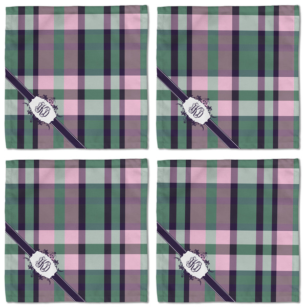 Plaid with Pop Cloth Napkins - Personalized Lunch (APPROVAL) Set of 4