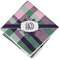 Plaid with Pop Cloth Cocktail Napkin - Single w/ Monogram