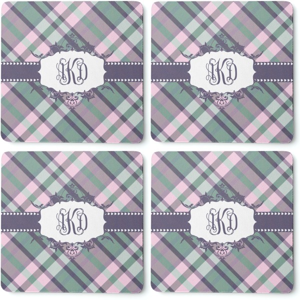 Plaid with Pop Coaster Rubber Back - Apvl