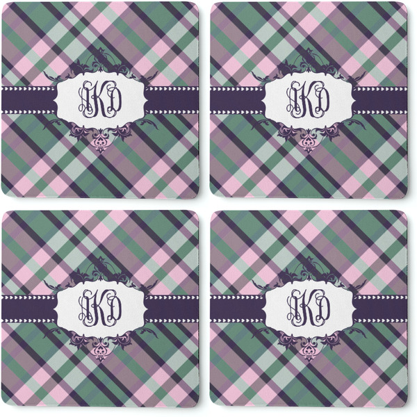 Plaid with Pop Coaster Rubber Back - Apvl