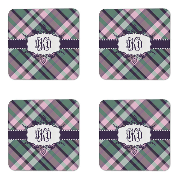Plaid with Pop Coaster Set - APPROVAL