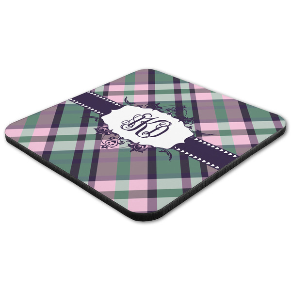 Plaid with Pop Coaster Set - FLAT (one)