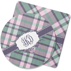 Plaid with Pop Rubber Backed Coaster (Personalized)