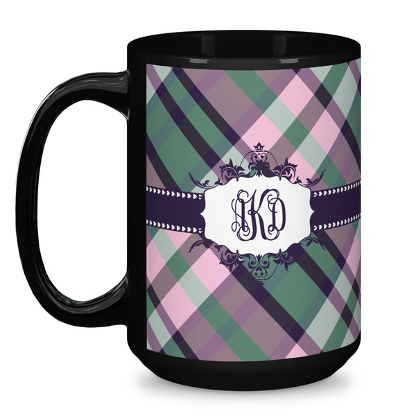 Plaid with Pop Coffee Mug - 15 oz - Black