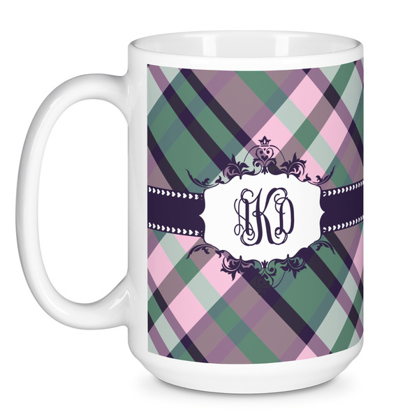 Plaid with Pop Coffee Mug - 15 oz - White
