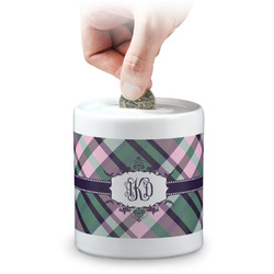 Plaid with Pop Coin Bank (Personalized)