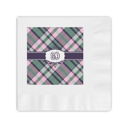 Plaid with Pop Coined Cocktail Napkins (Personalized)