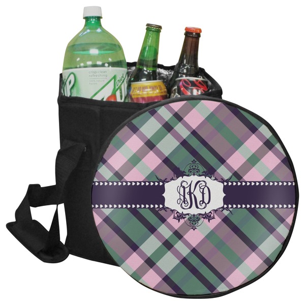 Custom Plaid with Pop Collapsible Cooler & Seat (Personalized)
