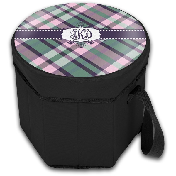 Plaid with Pop Collapsible Personalized Cooler & Seat (Closed)