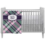 Plaid with Pop Crib Comforter / Quilt (Personalized)