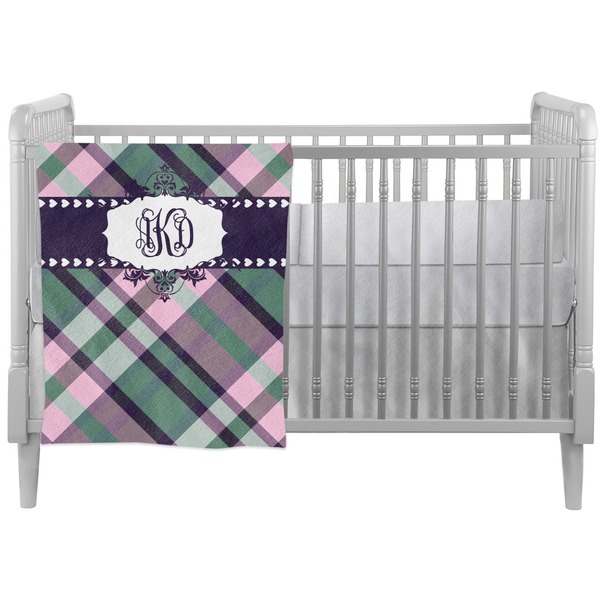 Custom Plaid with Pop Crib Comforter / Quilt (Personalized)