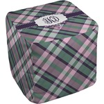 Plaid with Pop Cube Pouf Ottoman - 18" (Personalized)