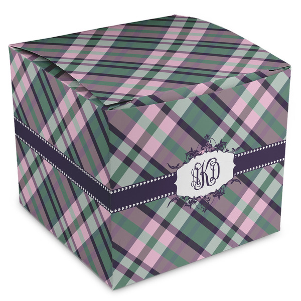 Custom Plaid with Pop Cube Favor Gift Boxes (Personalized)
