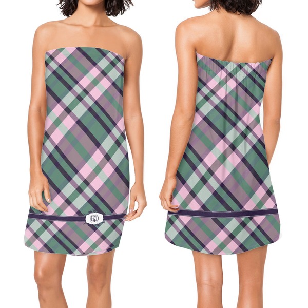 Plaid with Pop Custom Bath Wrap - Front & Back View