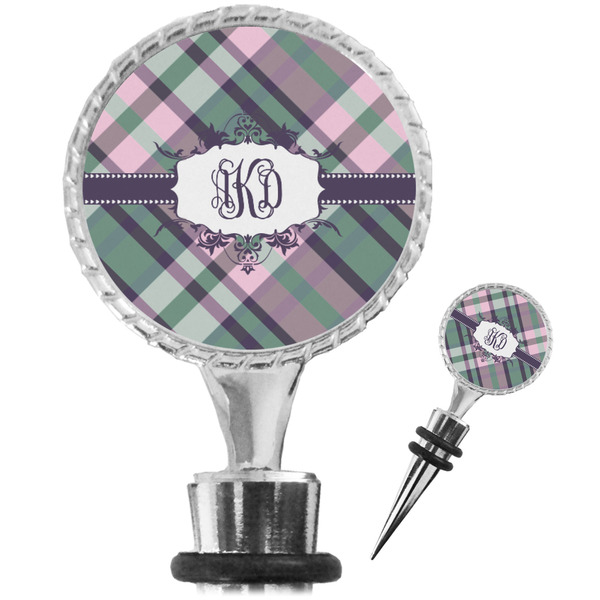 Custom Plaid with Pop Wine Bottle Stopper (Personalized)