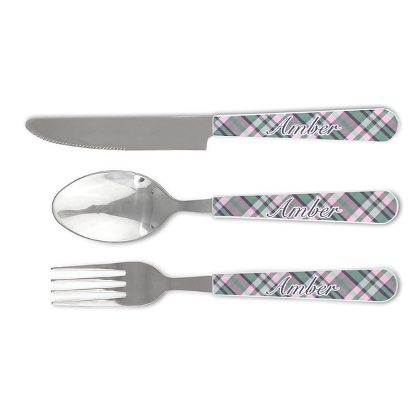Custom Plaid with Pop Cutlery Set (Personalized)
