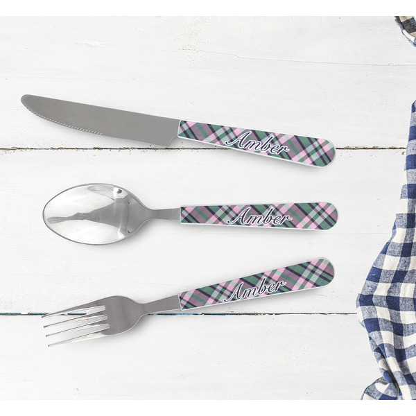 Plaid with Pop Cutlery Set - w/ PLATE