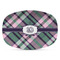 Plaid with Pop Plastic Platter - Microwave & Oven Safe Composite Polymer (Personalized)