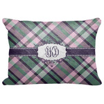 Plaid with Pop Decorative Baby Pillowcase - 16"x12" w/ Monogram