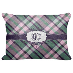 Plaid with Pop Decorative Baby Pillowcase - 16"x12" w/ Monogram