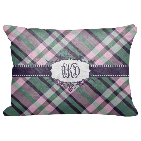 Custom Plaid with Pop Decorative Baby Pillowcase - 16"x12" w/ Monogram