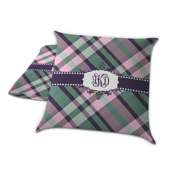 Plaid with Pop Decorative Pillow Case - TWO
