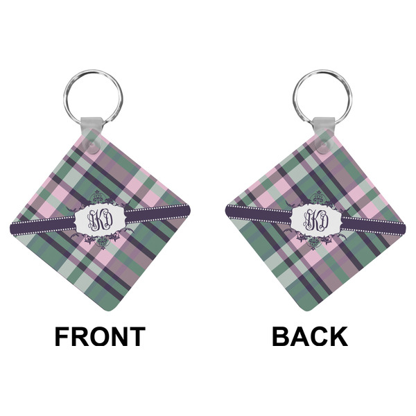 Plaid with Pop Diamond Keychain (Front + Back)