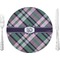 Plaid with Pop 10" Glass Lunch / Dinner Plates - Single or Set (Personalized)