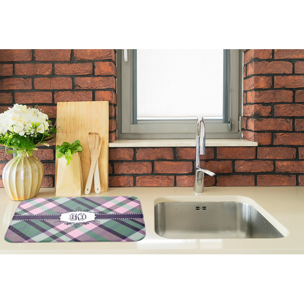 Plaid with Pop Dish Drying Mat - LIFESTYLE 2