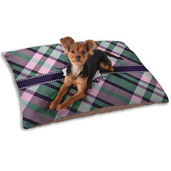 Plaid with Pop Dog Bed - Small w/ Monogram