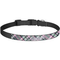 Plaid with Pop Dog Collar - Large (Personalized)