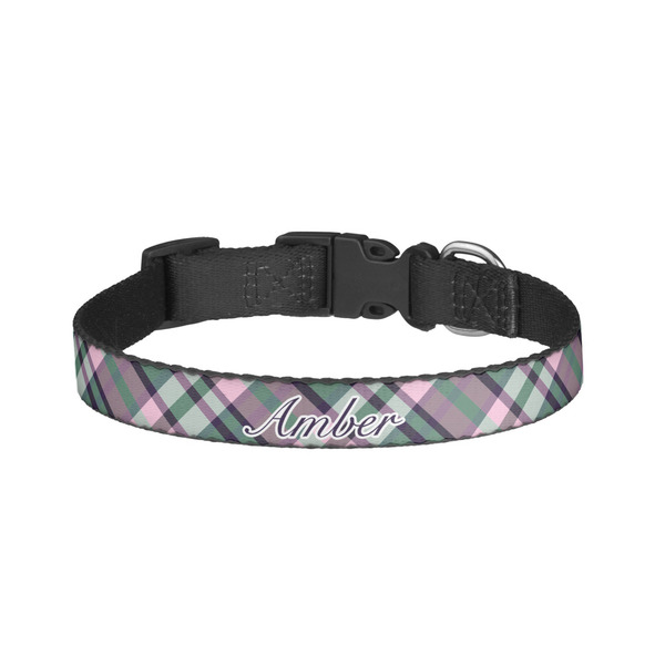 Custom Plaid with Pop Dog Collar - Large (Personalized)