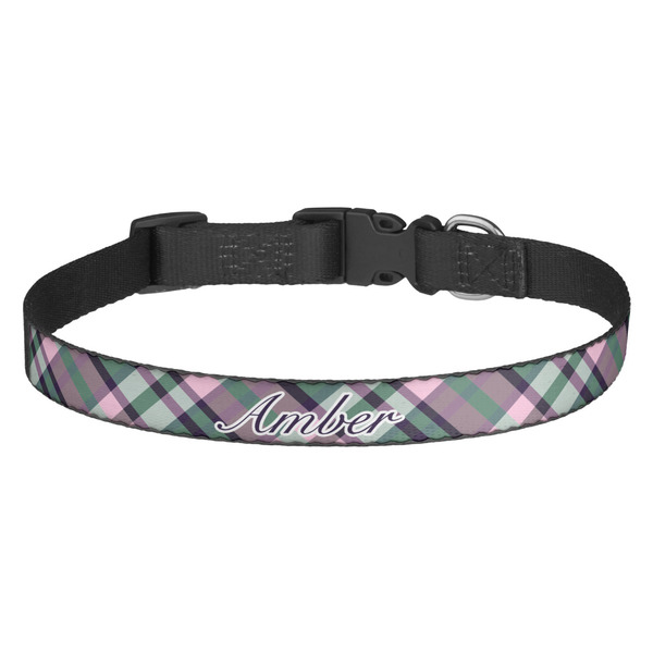 Custom Plaid with Pop Dog Collar (Personalized)