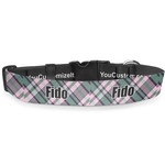 Plaid with Pop Deluxe Dog Collar - Double Extra Large (20.5" to 35") (Personalized)