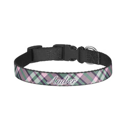 Plaid with Pop Dog Collar - Small (Personalized)