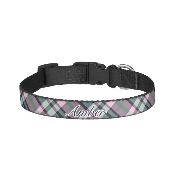 Custom Plaid with Pop Dog Collar - Small (Personalized)