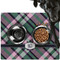 Plaid with Pop Dog Food Mat - Large LIFESTYLE