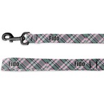 Plaid with Pop Deluxe Dog Leash - 4 ft (Personalized)