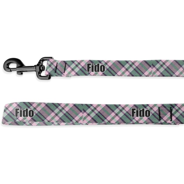 Custom Plaid with Pop Deluxe Dog Leash - 4 ft (Personalized)