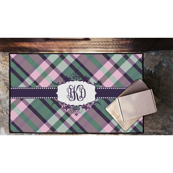 Plaid with Pop Door Mat - LIFESTYLE (Lrg)