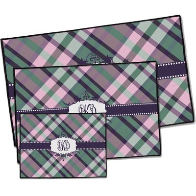 Plaid with Pop Door Mat (Personalized)