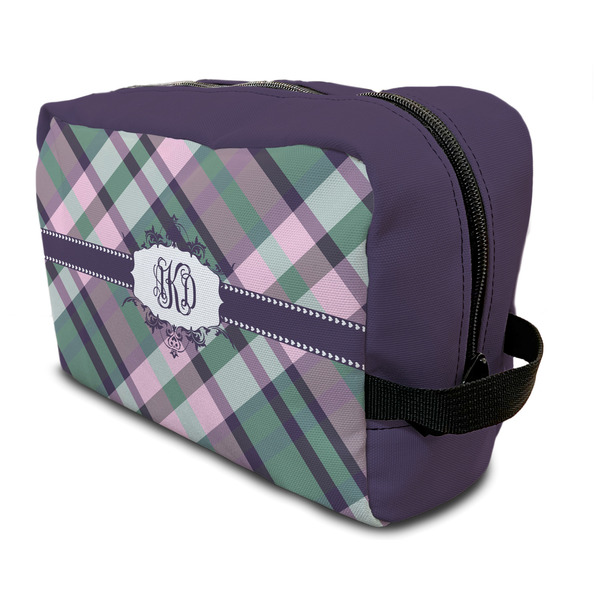 Custom Plaid with Pop Toiletry Bag / Dopp Kit (Personalized)