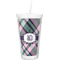 Plaid with Pop Double Wall Tumbler with Straw (Personalized)